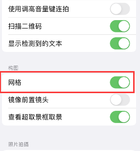 钦南苹果手机维修网点分享iPhone如何开启九宫格构图功能 